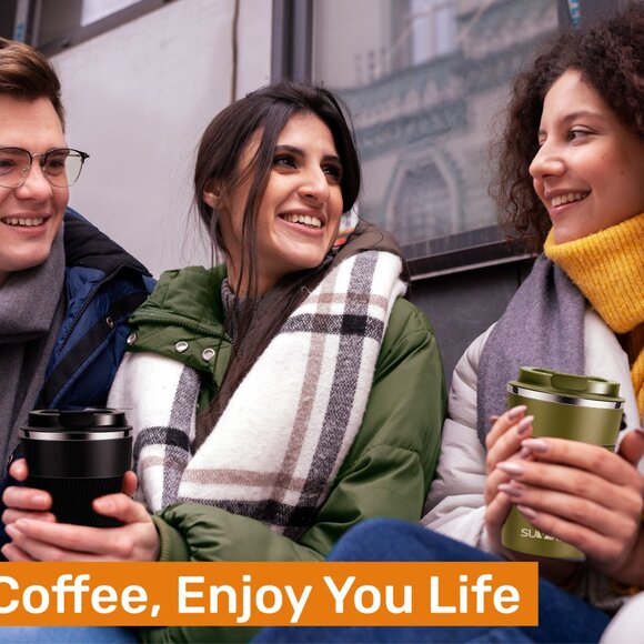 Double Wall Stainless Steel Coffee Mug with Silicone Cover - Picture 6 of 9